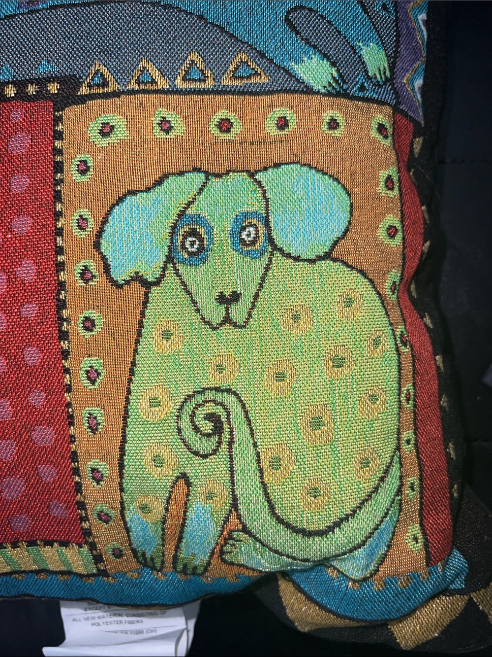 Laurel Burch Mythical Dog Decorative Pillow - Picture 8 of 10
